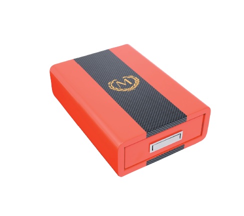 Myon Zigarrenascher Cutter Piercer rot/gelb/schwarz