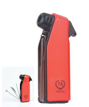 Myon Elekt. Pfeifenfeuerzeug Softflame red/black