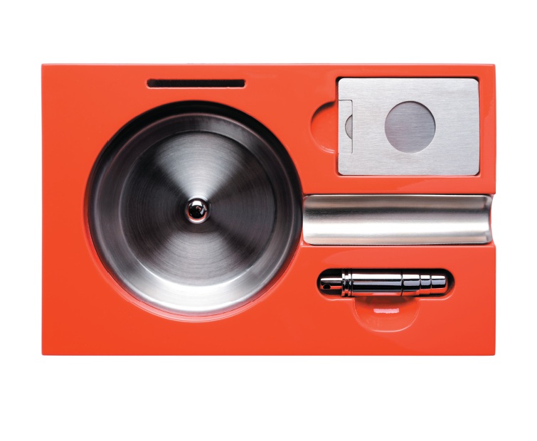 Myon Zigarrenascher Cutter Piercer rot/gelb/schwarz