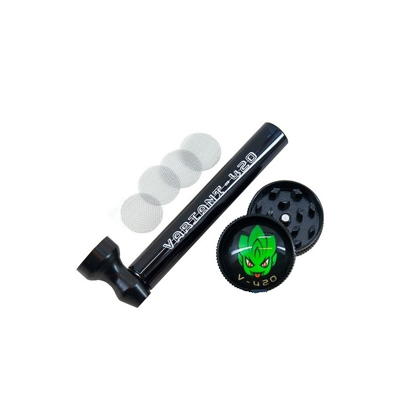 Variant - 420 Set mit Pfeife / Siebe / Mini Grinder - black
